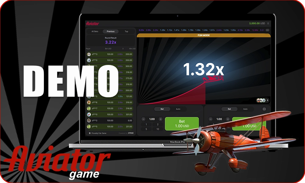 Information about the Aviator demo version, which can be played for free
